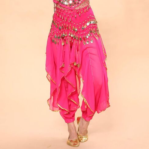 MUNAFIE Belly Dance Harem Pants - Tribal Costume Pants for Women, High Waisted Elastic Waistband, Soft Stretchy Fabric in Saudi Arabia
