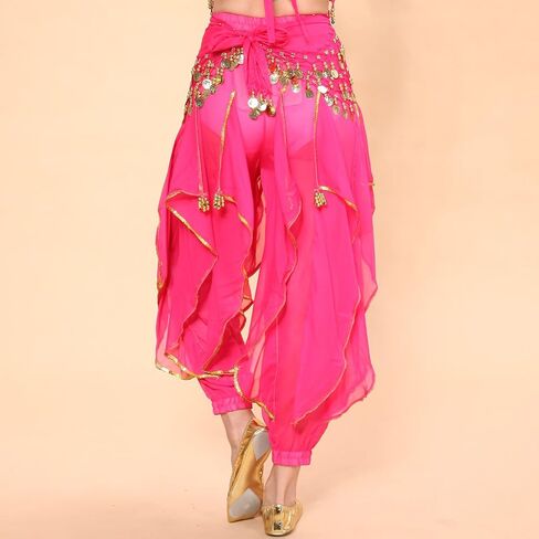 MUNAFIE Belly Dance Harem Pants - Tribal Costume Pants for Women, High Waisted Elastic Waistband, Soft Stretchy Fabric in Saudi Arabia