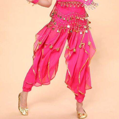 MUNAFIE Belly Dance Harem Pants - Tribal Costume Pants for Women, High Waisted Elastic Waistband, Soft Stretchy Fabric in Saudi Arabia