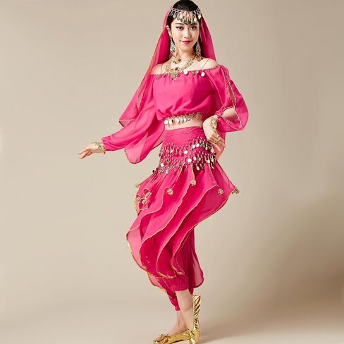 MUNAFIE Belly Dance Harem Pants - Tribal Costume Pants for Women, High Waisted Elastic Waistband, Soft Stretchy Fabric in Saudi Arabia