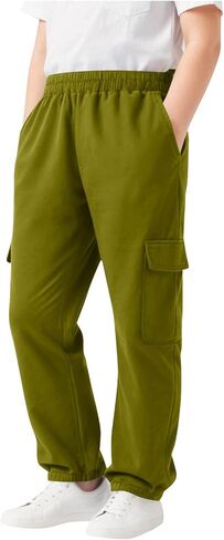 البضائع Sweatpants لصبي فضفاض الصوف مرونة الخصر مستقيم الساق سراويل للجري تجريب رياضي بنطلون مع جيوب in Saudi Arabia