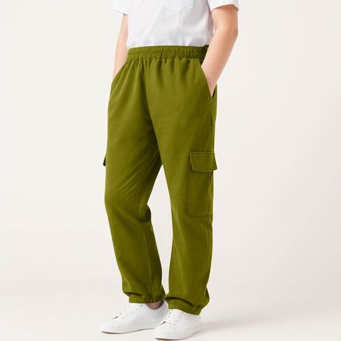 البضائع Sweatpants لصبي فضفاض الصوف مرونة الخصر مستقيم الساق سراويل للجري تجريب رياضي بنطلون مع جيوب in Saudi Arabia