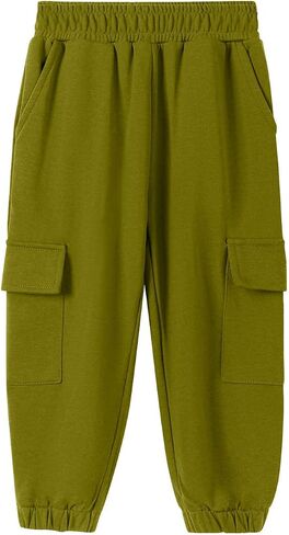 البضائع Sweatpants لصبي فضفاض الصوف مرونة الخصر مستقيم الساق سراويل للجري تجريب رياضي بنطلون مع جيوب in Saudi Arabia