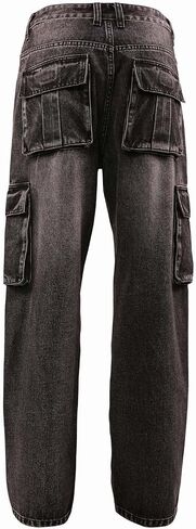 Vintage Jeans Cargo Pants for Men Baggy Wide Leg Jeans Straight Casual Denim Pants Loose Fit Relaxed Tall Trousers in Saudi Arabia