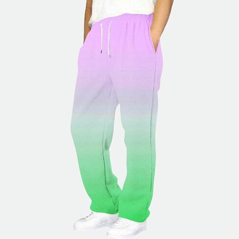 Boys Gradient Color Baggy Sweatpants Open Bottom Casual Pants Elastic Waist Athletic Joggers Pant with Pockets 4-15Y in Saudi Arabia