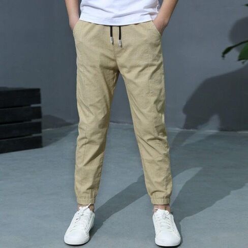 الأولاد البضائع ركض السراويل موضة مستقيم الساق بانت بسط سحب على بنطلون الركض Sweatpants مع جيوب in Saudi Arabia
