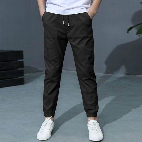 الأولاد البضائع ركض السراويل موضة مستقيم الساق بانت الركض في سن المراهقة Sweatpants بسط سحب على بنطلون مع جيوب in Kuwait