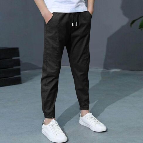 الأولاد البضائع ركض السراويل موضة مستقيم الساق بانت الركض في سن المراهقة Sweatpants بسط سحب على بنطلون مع جيوب in Kuwait