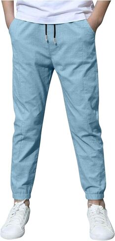 Boys Cargo Joggers Pants Fashion Straight Leg Pant Jogging Teenage Sweatpants Stretchy Pull On Trousers with Pockets in Saudi Arabia