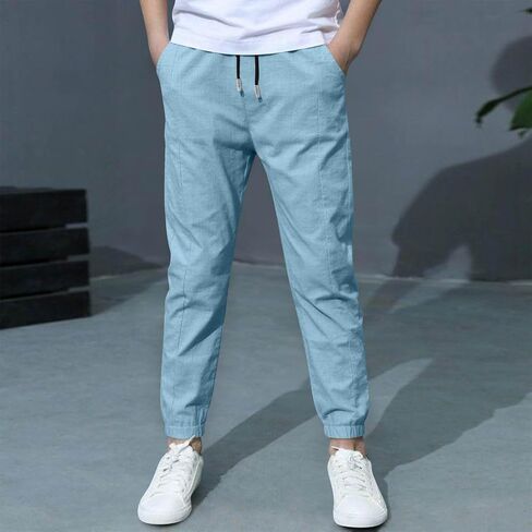Boys Cargo Joggers Pants Fashion Straight Leg Pant Jogging Teenage Sweatpants Stretchy Pull On Trousers with Pockets in Saudi Arabia