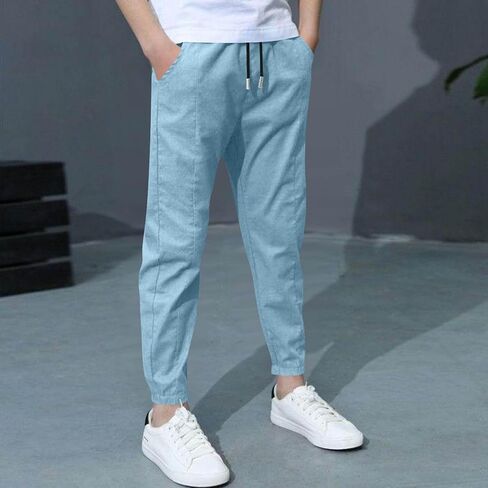 Boys Cargo Joggers Pants Fashion Straight Leg Pant Jogging Teenage Sweatpants Stretchy Pull On Trousers with Pockets in Saudi Arabia