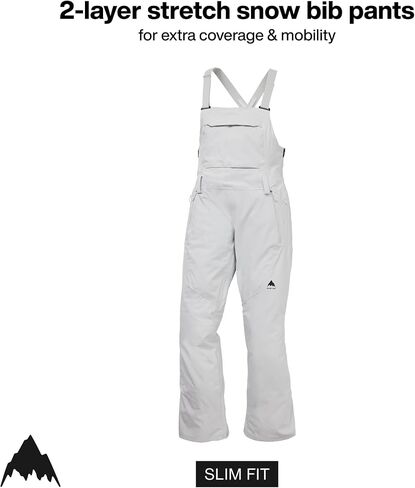 Burton Women's Reserve 2L Stretch Bib Pants, Gray Cloud, Small in Saudi Arabia