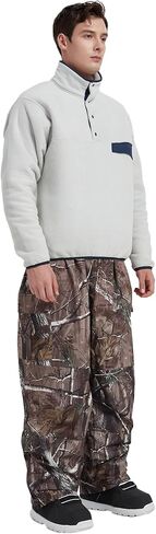 North Peak Womens Mens Baggy Snow Ski Pants Waterproof Windproof Insulated Winter Outdoor Snow Snowboard Cargo Pants in Saudi Arabia