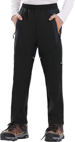 Rdruko Boys Kids Snow Ski Pants Waterproof Fleece Lined Warm Insulated Winter Pants for Outdoor Snowboard in Saudi Arabia