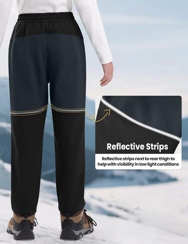 Rdruko Boys Kids Snow Ski Pants Waterproof Fleece Lined Warm Insulated Winter Pants for Outdoor Snowboard in Saudi Arabia
