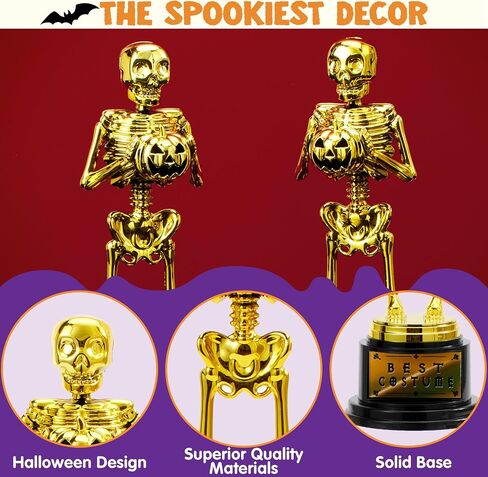 JOYIN Halloween Trophy أفضل زي هيكل عظمي 10.6x3.2، جوائز 2/6 قطعة لجوائز الميداليات المفضلة للحفلات، جائزة مسابقة الأزياء الذهبية، مكافآت الفصول المدرسية، خدعة أم حلوى in Saudi Arabia
