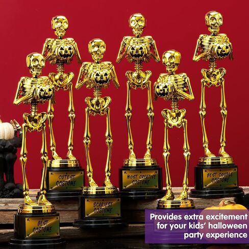 JOYIN Halloween Trophy أفضل زي هيكل عظمي 10.6x3.2، جوائز 2/6 قطعة لجوائز الميداليات المفضلة للحفلات، جائزة مسابقة الأزياء الذهبية، مكافآت الفصول المدرسية، خدعة أم حلوى in Saudi Arabia
