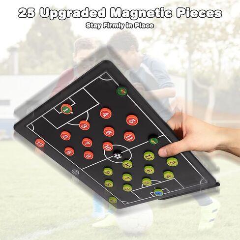 Soccer Coaching Board, 16" LCD Magnetic Screen with 25 Magnets - Electronic Tactics Board for Training, 0.3s One-Touch Erase & Lock, IPX4 Waterproof Portable Design, Includes Stylus Pen in Kuwait