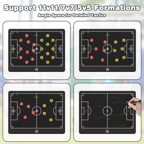 Soccer Coaching Board, 16" LCD Magnetic Screen with 25 Magnets - Electronic Tactics Board for Training, 0.3s One-Touch Erase & Lock, IPX4 Waterproof Portable Design, Includes Stylus Pen in Kuwait