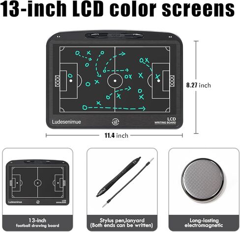 لوحة تدريب كرة القدم الإلكترونية - لوحة تكتيكات كرة القدم LCD مقاس 16 بوصة مع قلم ستايلس، هدايا مدرب كرة القدم، معدات التدريب in Kuwait