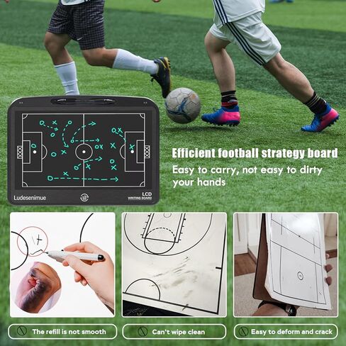 لوحة تدريب كرة القدم الإلكترونية - لوحة تكتيكات كرة القدم LCD مقاس 16 بوصة مع قلم ستايلس، هدايا مدرب كرة القدم، معدات التدريب in Kuwait