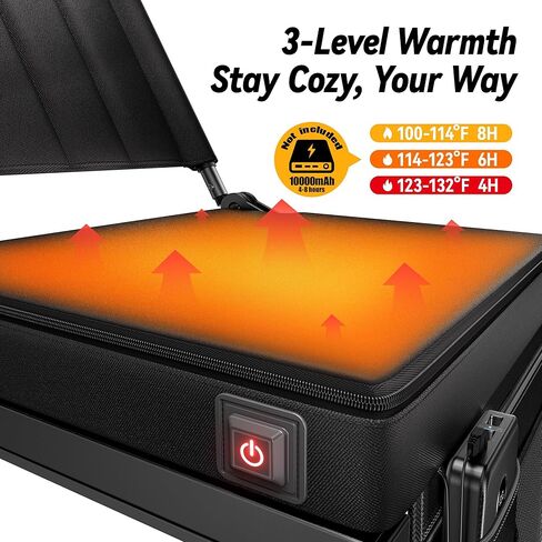 مقاعد ملعب مُدفأة مع دعم خلفي للمبيض، مقعد وسادة سميك قابل للحمل بخمسة زوايا وارتفاع قابل للتعديل مع حقيبة تخزين حامل أكواب، يتضمن حزام الكتف، يستخدم للأحداث الرياضية والحفلات الموسيقية in Kuwait