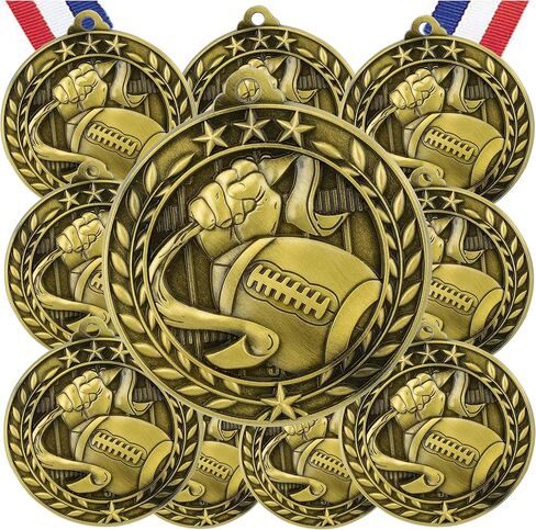 جائزة الميداليات الذهبية لكرة القدم من Express Medals مع أشرطة للرقبة WAMG-924 - (عبوة من 10 قطع) in Saudi Arabia