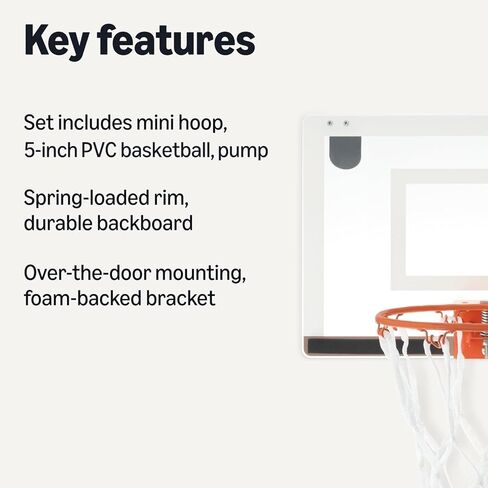 Amazon Basics Mini Indoor Basketball Hoop, Over The Door Backboard and Rim, 18" x 12" in Saudi Arabia