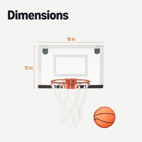 Amazon Basics Mini Indoor Basketball Hoop, Over The Door Backboard and Rim, 18" x 12" in Saudi Arabia