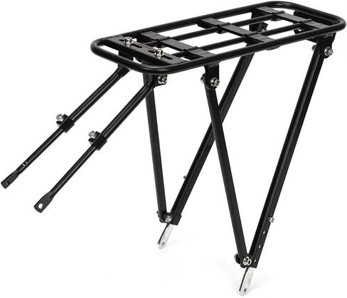 Bike Rear Rack Aluminum: Fits Most 26-29" No Disc Brake & Some Disc Brake Bikes (See The Image Gallery to Check Compatibility), 60lbs Capacity Bike Cargo Rack, Assembly in Saudi Arabia
