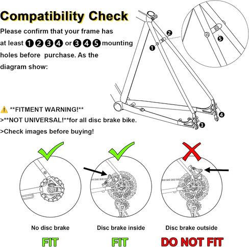 Bike Rear Rack Aluminum: Fits Most 26-29" No Disc Brake & Some Disc Brake Bikes (See The Image Gallery to Check Compatibility), 60lbs Capacity Bike Cargo Rack, Assembly in Saudi Arabia