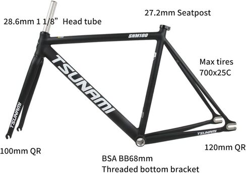 700C Fixed Gear Bike Frameset 49CM 52CM 55CM 58CM Aluminum Alloy Racing Track Frame C Brake Quick Release 100/120mm QR(Violet A,49cm) in Saudi Arabia