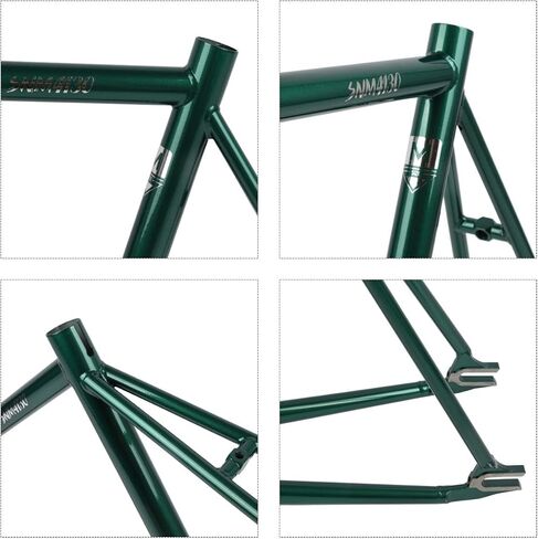 50 52 55CM Cr-Mo Steel Bike Frame 700C Fixed Gear Frameset Track C Brake 100/120mm Quick Release BSA BB68mm(Silver,55cm) in Saudi Arabia