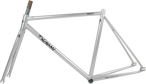 50 52 55CM Cr-Mo Steel Bike Frame 700C Fixed Gear Frameset Track C Brake 100/120mm Quick Release BSA BB68mm(Silver,55cm) in Saudi Arabia