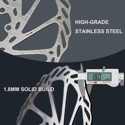 180mm Disc Brake Rotor With 6 Bolts & T25 Torx Tool, Stainless Steel Bike Rotor for Mountain Bike/Road Bike/MTB/BMX, Fits 44mm Threaded Hub (Anti-Rust & Heat-Resistant) (180mm*1pcs) in Saudi Arabia