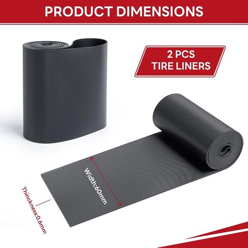 YunSCM 26x4.0 Inch Rim Strip Rim Tape Fat Tire Liner PVC Inner Tube Cushion Protector Anti Puncture for Bikes (Black) 2-PCS in Saudi Arabia