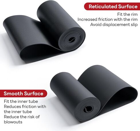 YunSCM 26x4.0 Inch Rim Strip Rim Tape Fat Tire Liner PVC Inner Tube Cushion Protector Anti Puncture for Bikes (Black) 2-PCS in Saudi Arabia