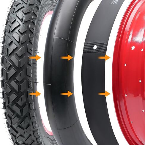 YunSCM 26x4.0 Inch Rim Strip Rim Tape Fat Tire Liner PVC Inner Tube Cushion Protector Anti Puncture for Bikes (Black) 2-PCS in Saudi Arabia