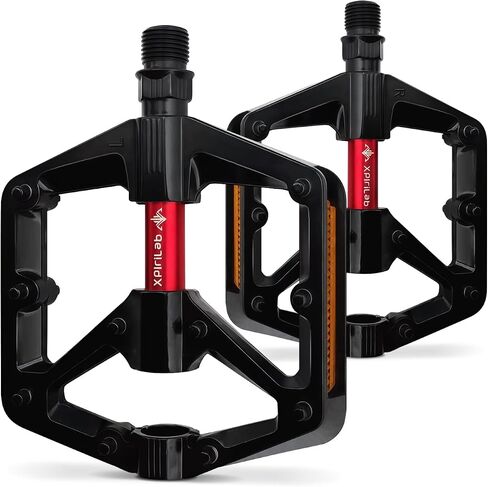 Road/MTB Bike Pedals - 9/16" Sealed Bearing Lightweight Aluminum Alloy Flat Platform Bicycle Pedals with Reflector for Road Mountain BMX MTB Bike in Saudi Arabia