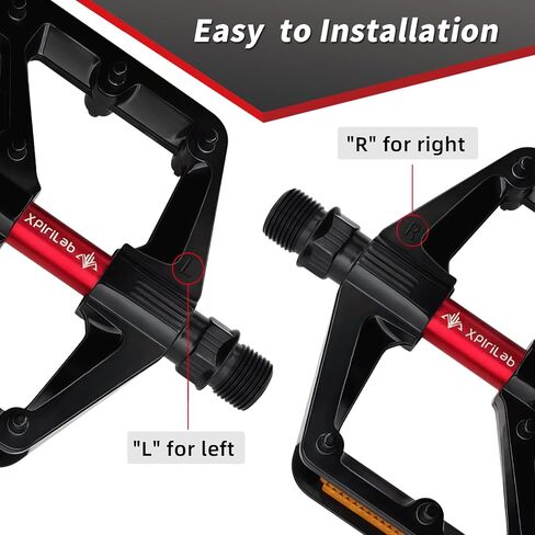 Road/MTB Bike Pedals - 9/16" Sealed Bearing Lightweight Aluminum Alloy Flat Platform Bicycle Pedals with Reflector for Road Mountain BMX MTB Bike in Saudi Arabia