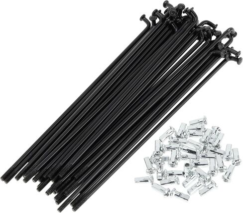 1 Set Universal Bicycle Spokes 12G 130mm Length Bike Wheel Spokes Nipple Black Carbon Steel in Saudi Arabia