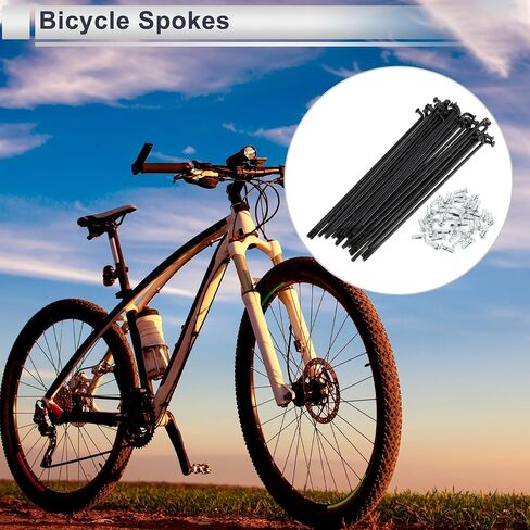 1 Set Universal Bicycle Spokes 12G 130mm Length Bike Wheel Spokes Nipple Black Carbon Steel in Saudi Arabia