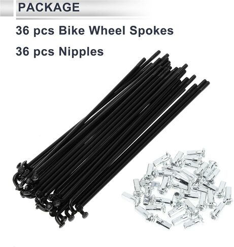 1 Set Universal Bicycle Spokes 12G 130mm Length Bike Wheel Spokes Nipple Black Carbon Steel in Saudi Arabia