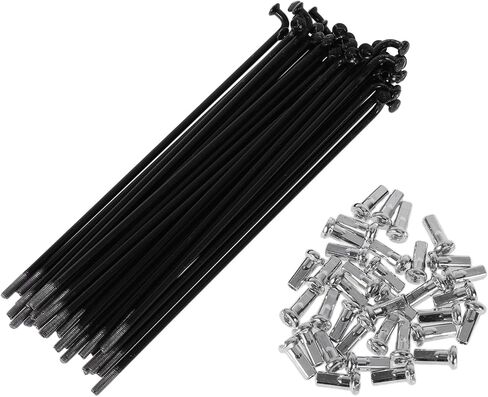 36 Set 12G Bicycle Spokes 127mm Bike Wheel Spokes 45 Steel Black in Saudi Arabia