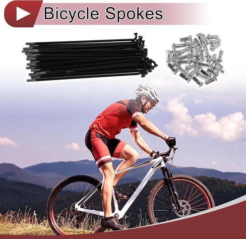 36 Set 12G Bicycle Spokes 127mm Bike Wheel Spokes 45 Steel Black in Saudi Arabia