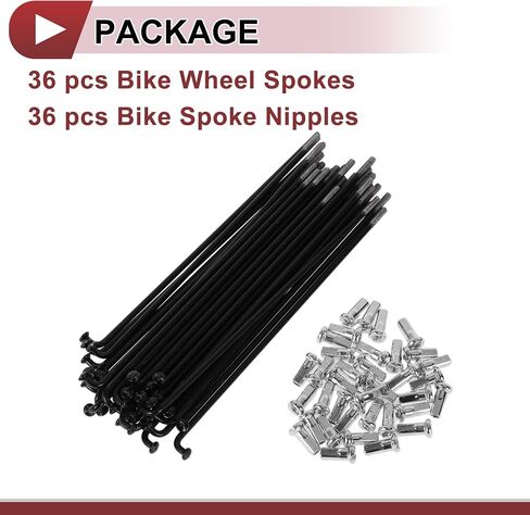 36 Set 12G Bicycle Spokes 127mm Bike Wheel Spokes 45 Steel Black in Saudi Arabia