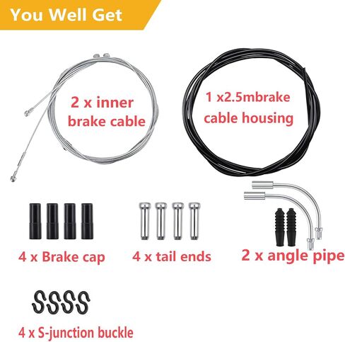 Universal Bicycle Brake Cable Kit (Brake Lines Only - No Shift Cables Included) with Housing, Noodles, Ferrules for Mountain Bike Road Bike Front Rear Brake Wire Replacement in Saudi Arabia