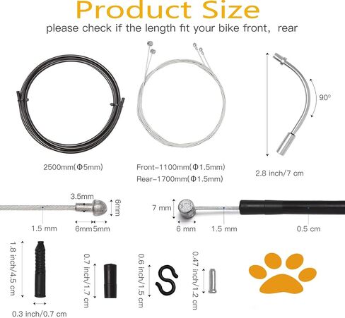Universal Bicycle Brake Cable Kit (Brake Lines Only - No Shift Cables Included) with Housing, Noodles, Ferrules for Mountain Bike Road Bike Front Rear Brake Wire Replacement in Saudi Arabia