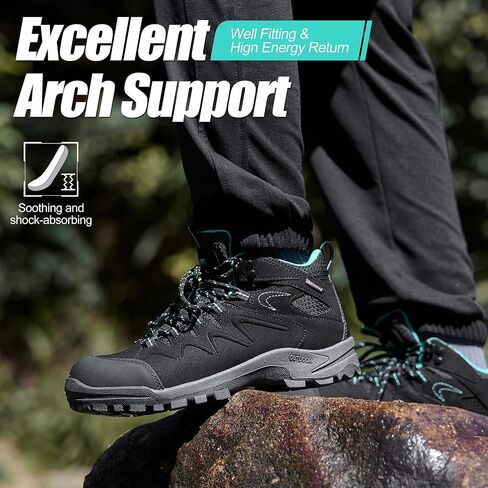 R CORD Womens Hiking Boots Waterproof Womens Hiking Shoes Comfortable Non-Slip Breathable Hiking Boots Womens Outdoor Trekking Camping Boots Hiking Shoes in Saudi Arabia