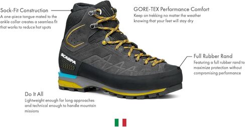 حذاء SCARPA الرجالي Zodiac Tech GTX المقاوم للماء Gore-Tex للتنزه سيرًا على الأقدام والرحلات وتسلق الجبال in Kuwait